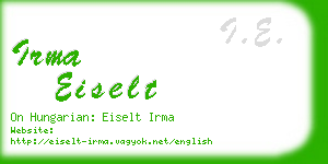 irma eiselt business card